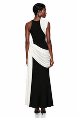 Circe Color Block Asymmetrical Maxi Dress