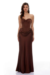 Clara Brown OffShoulder Bodysuit  Satin Skirt Set