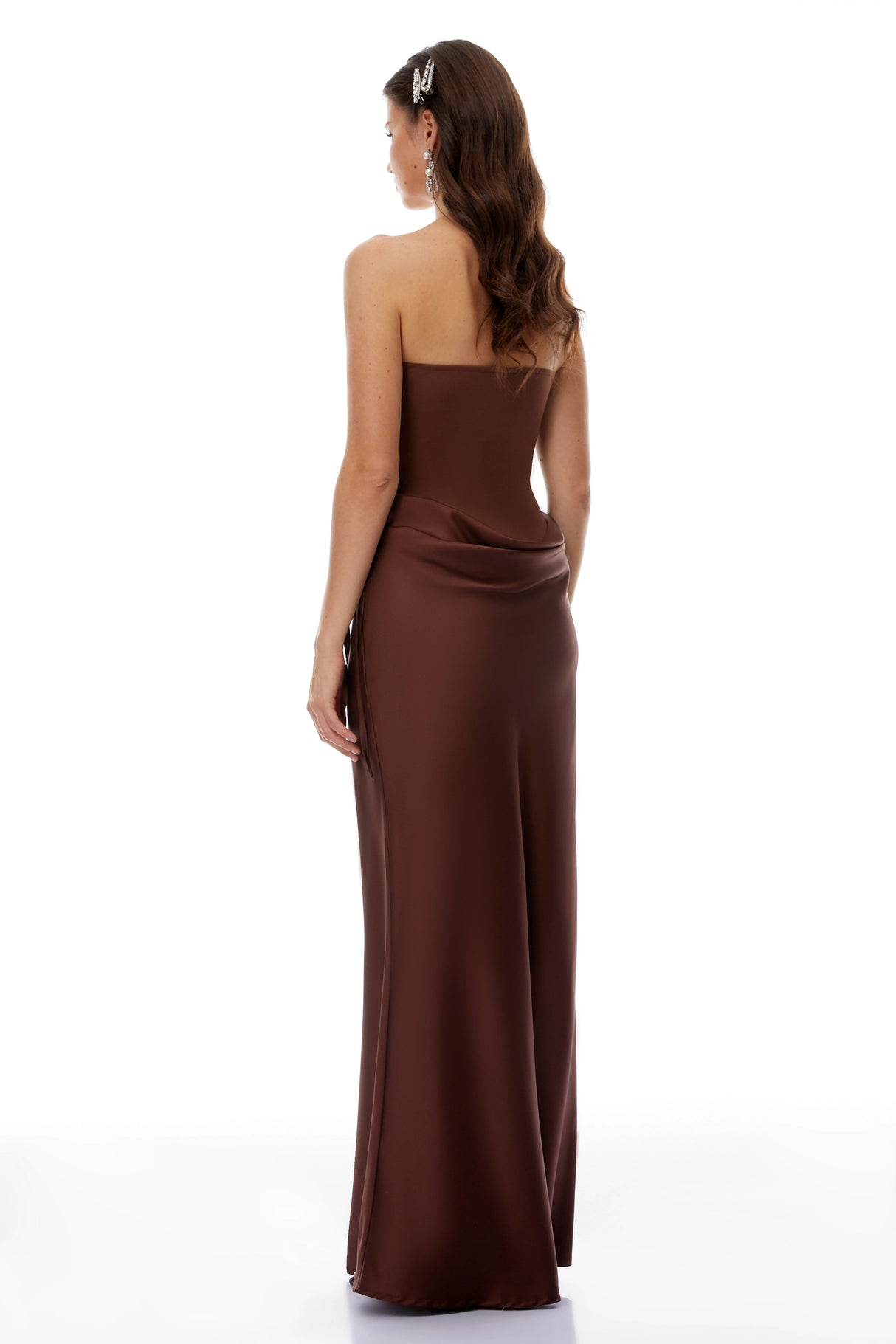Clara Brown OffShoulder Bodysuit  Satin Skirt Set