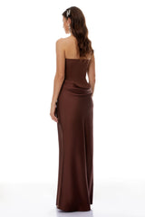 Clara Brown OffShoulder Bodysuit  Satin Skirt Set