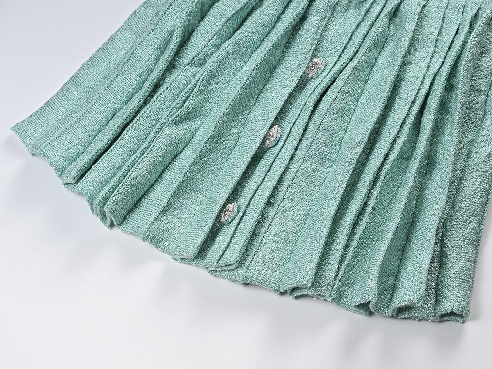 Clara Jacket & Skirt Set - Sophisticated Tweed Texture - Floral Embellishments - Pearl Button Detailing - Tailored Fit