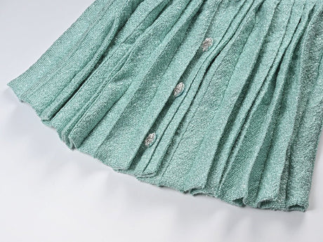 Clara Jacket & Skirt Set - Sophisticated Tweed Texture - Floral Embellishments - Pearl Button Detailing - Tailored Fit