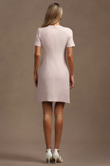 Clara Pink Mini Dress with Gold Button Detailing