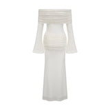 Clarissa Maxi Dress White Floral Appliqu Glitter Mermaid Hem