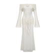 Clarissa Maxi Dress White Floral Appliqu Glitter Mermaid Hem