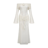 Clarissa Maxi Dress White Floral Appliqu Glitter Mermaid Hem