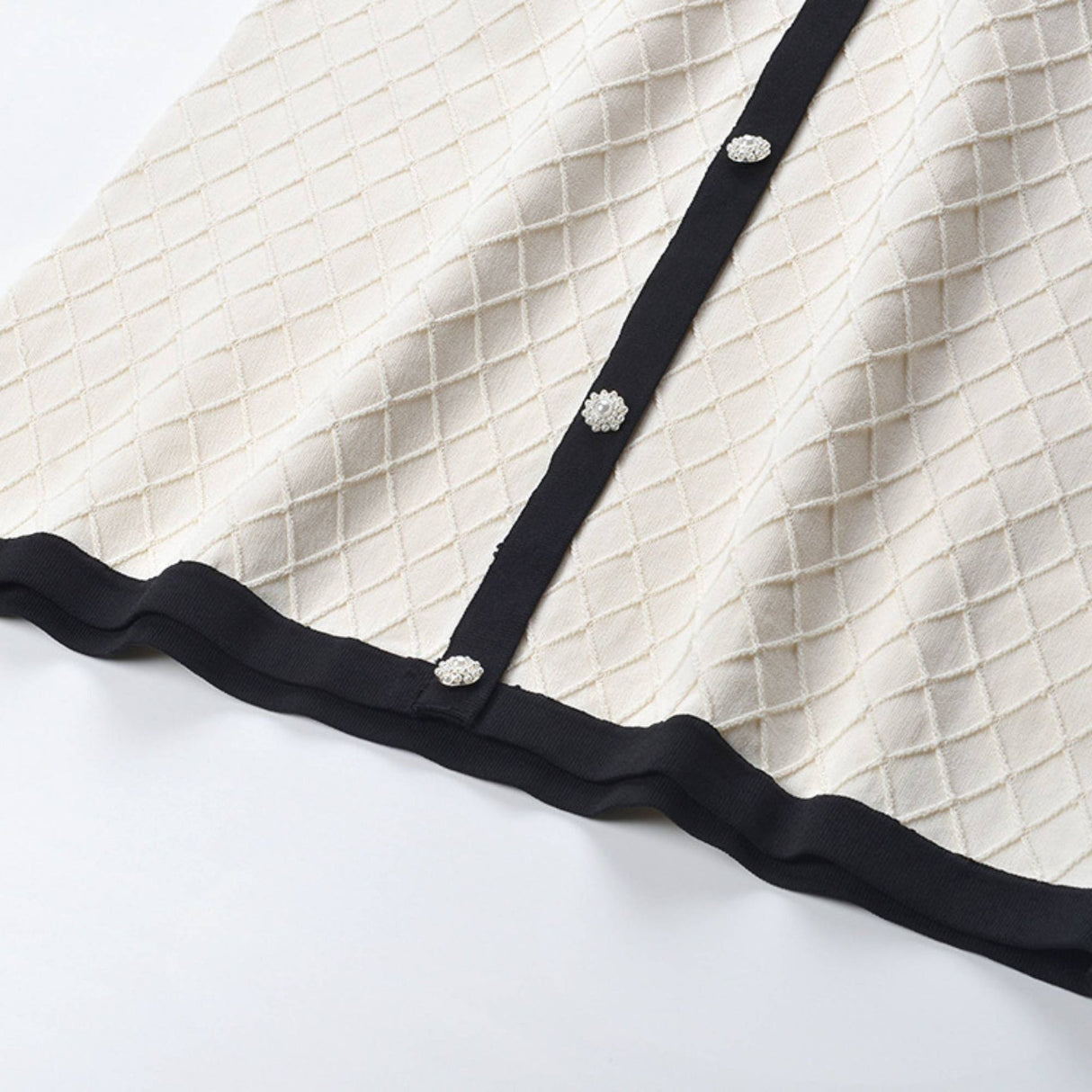 Clarissa Mini Dress - V Neckline - Short Sleeves - Bowknot Detailing - Knitted Construction