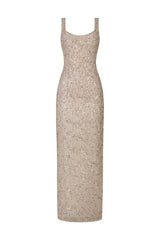 Clarissa Silver Sequin Fish Tail Dress for Evening Events Gala Formal Dinner