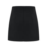 Clarissa Skirt & Top Set - Halterneck Top - Crystal Embellishment - Rear Zip Fastening - Cropped Design