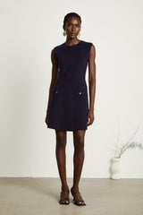 Clarisse darkblue knitted top  dress matching set