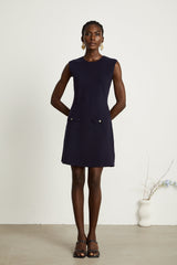 Clarisse darkblue knitted top  dress matching set