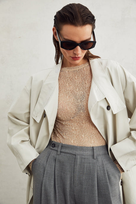 Clarisse lace sheer top