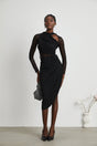 Clarisse semisheer ruched midi dress
