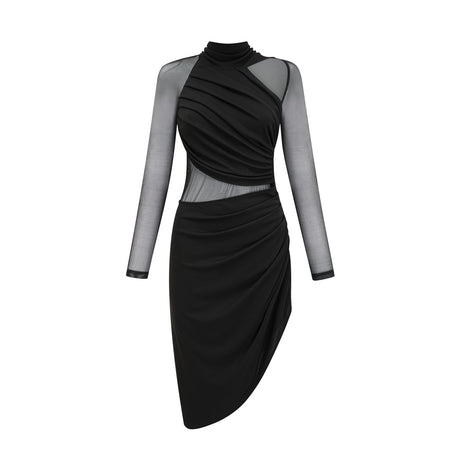 Clarisse semisheer ruched midi dress