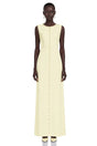 Clarisse Yellow Rhinestone Front ALine Maxi Dress