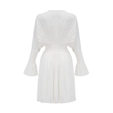 Claudette Vneck pleated mini dress