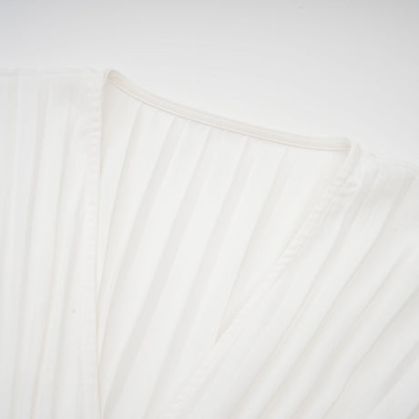 Claudette Vneck pleated mini dress
