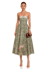 Claudia Green Jungle Print Midi Dress