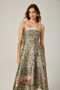 Claudia green jungleprint midi dress