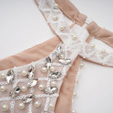 Claudine white embellished halterneck maxi dress