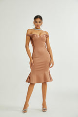 Clémence bustierstyle fitted midi dress