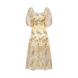 Clémence floralprint cutout midi dress