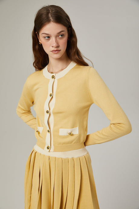 Clémence wool cardigan  skirt matching set