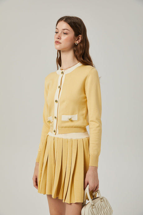 Clémence wool cardigan  skirt matching set