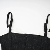 Clementina Dress - Crystal Sequin Bowknot Sleeveless Spaghetti Straps Mini Zip Back