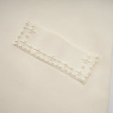 Clementina Maxi Dress White Faux - Pearl Embellished Pleated Scallop Hem