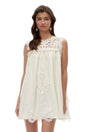 Clementine White CutOut Mini Dress with Lace Panels