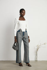 Clothilde wideleg panelled jeans