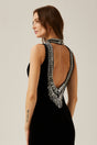Colette black crystalembellished velvet gown