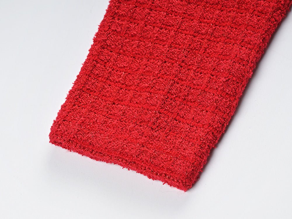 Colette Jacket & Skirt Set - Striking Knit - Tailored Fit - Accents - Decorative Bows - Flared Hem