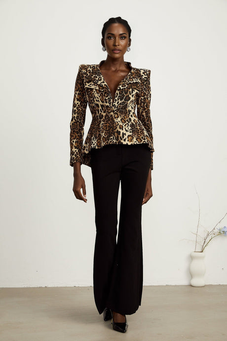 Colette leopardprint doublecollar jacket