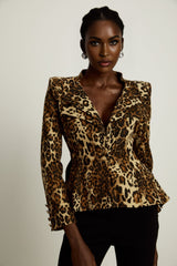 Colette leopardprint doublecollar jacket