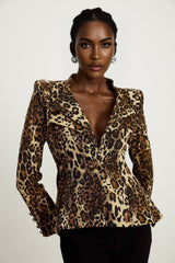 Colette leopardprint doublecollar jacket