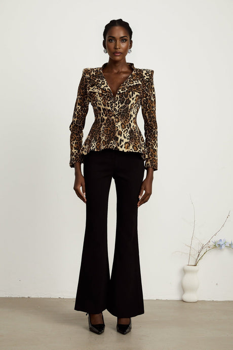 Colette leopardprint doublecollar jacket