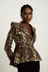 Colette leopardprint doublecollar jacket