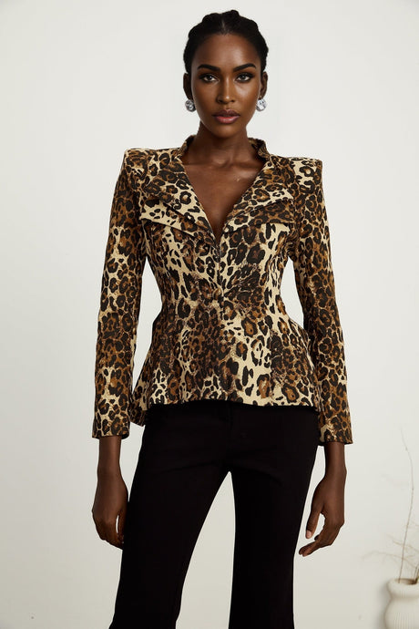 Colette leopardprint doublecollar jacket