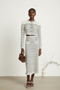 Colette pointelleknit cardigan  skirt matching set