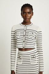 Colette pointelleknit cardigan  skirt matching set