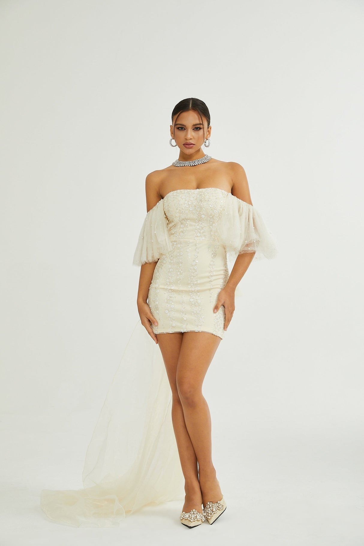 Coline sequinembellished mesh dress