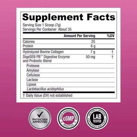Collagen Peptides Powder – Unflavoured with Probiotics & Enzymes (8.67oz)