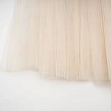 Colomba Midi Dress – Tulle Panels – Floral Appliqué – Fully Pleated