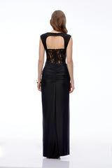 Cora Black Sweetheart Sleeveless Maxi Dress
