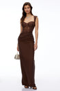Cora Chocolate Brown Sweetheart Sleeveless Maxi Dress