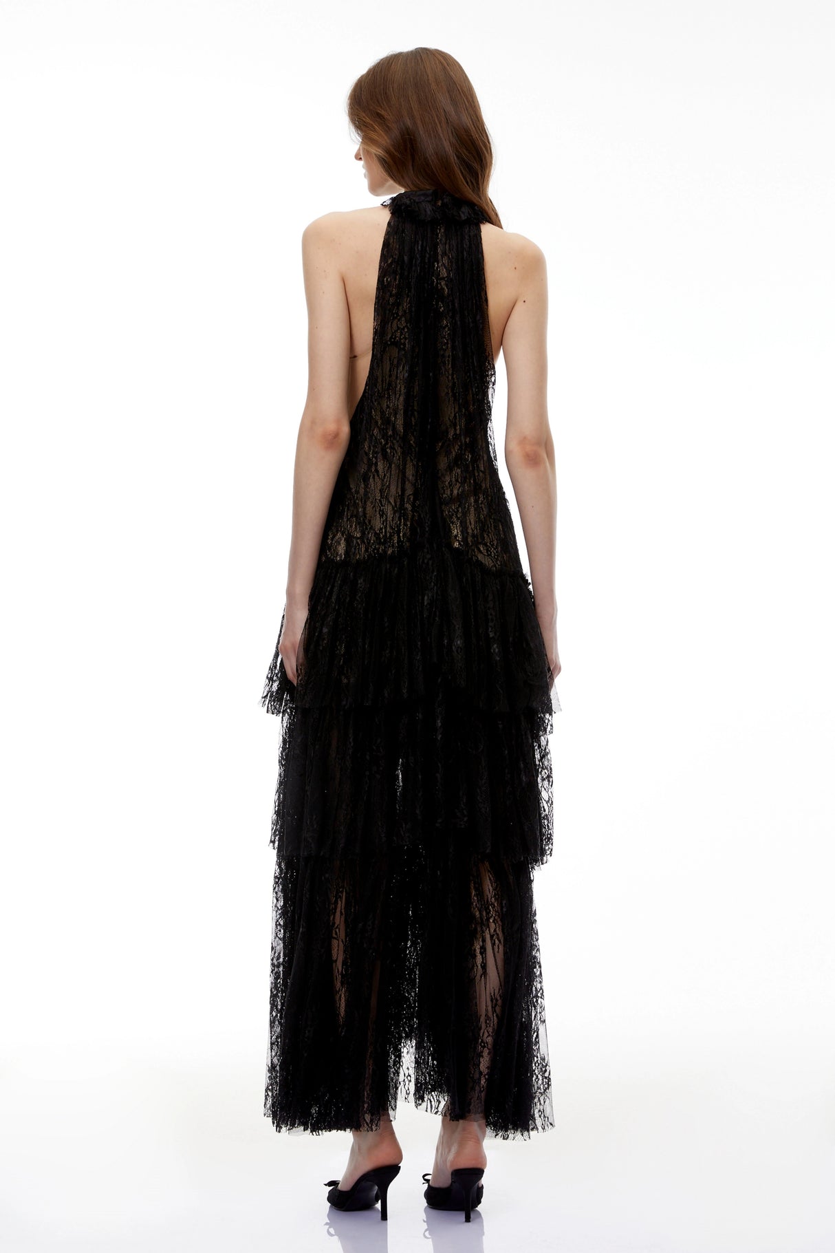Coralie Black Floral Lace Maxi Dress