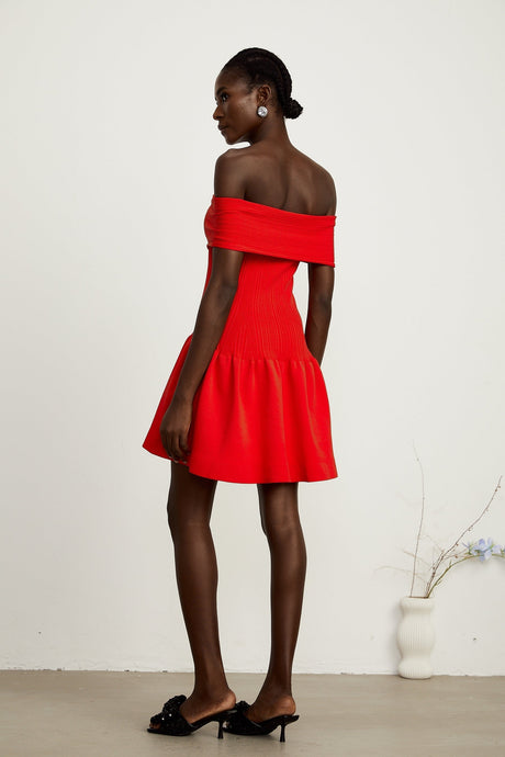 Coralie bowdetail knitted mini dress