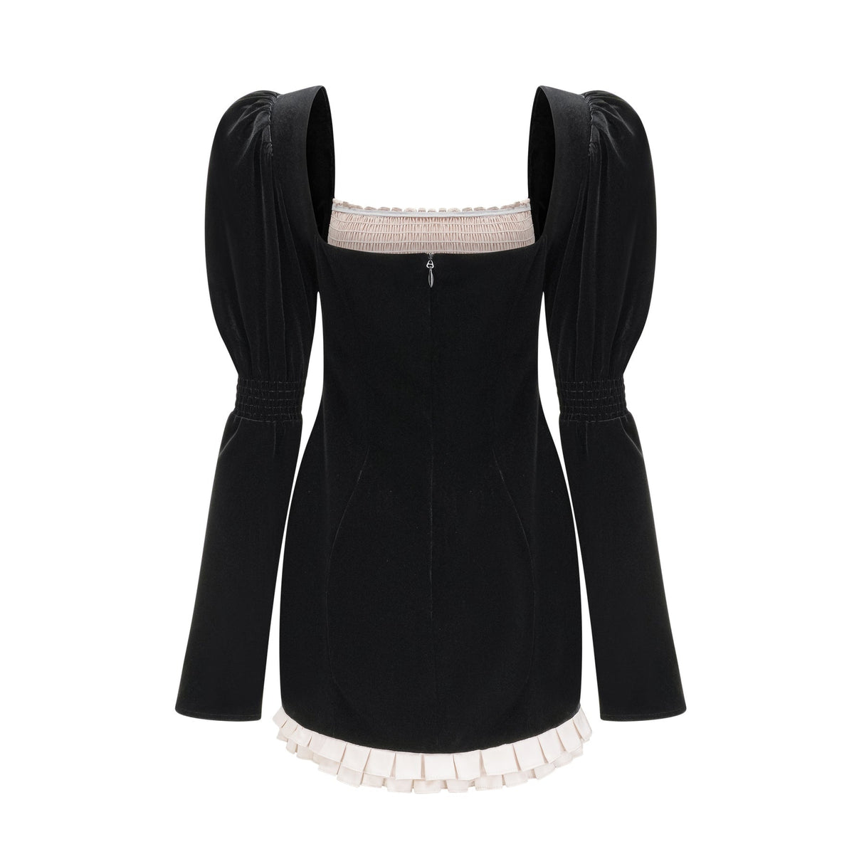 Coralie longsleeved velvet mini dress